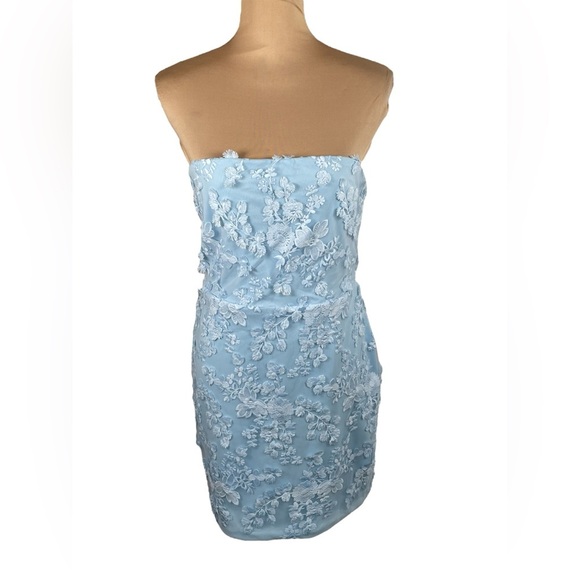 Altar’d State Adley Embellished Mini Dress Light Powder Pastel Blue XL - Picture 3 of 10